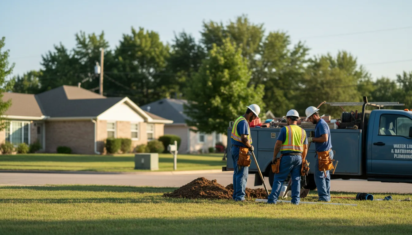Residential water line and bathroom plumbing service in Noble, MO
